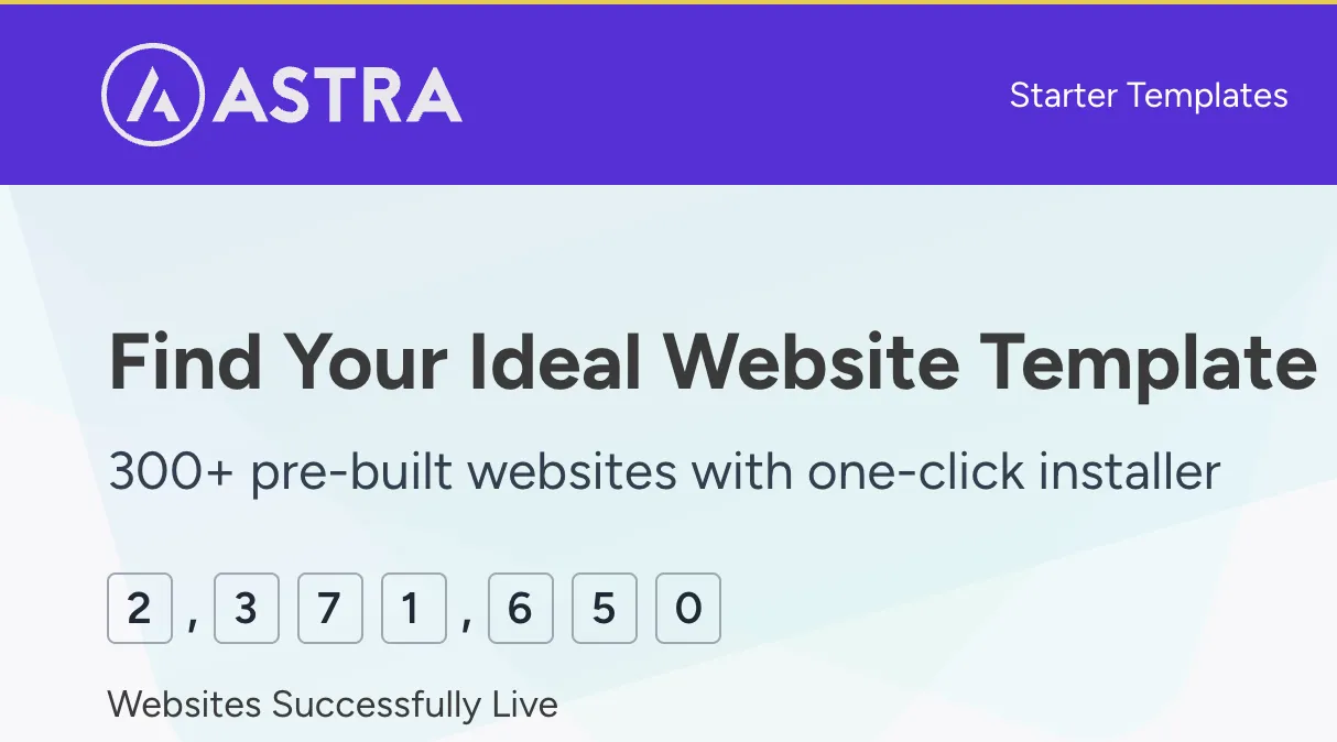 Astra Find Your Ideal Website Template