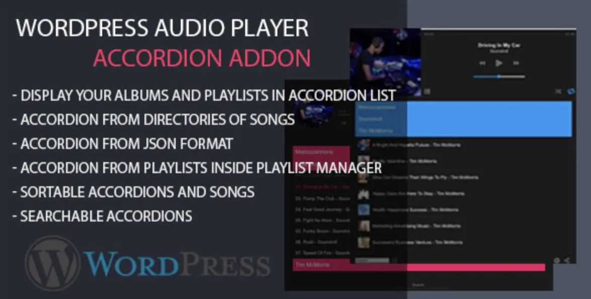 Modern Audio player Accordion AddOn 2 Modern Audio player Accordion AddOn