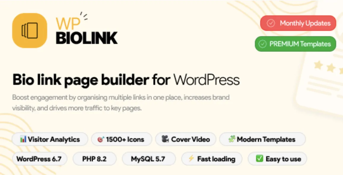 WP BioLink – Bio Links Page Builder for WordPress 2 WP BioLink