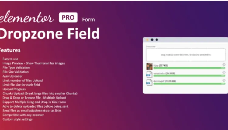 Dropzone Field For Elementor Form