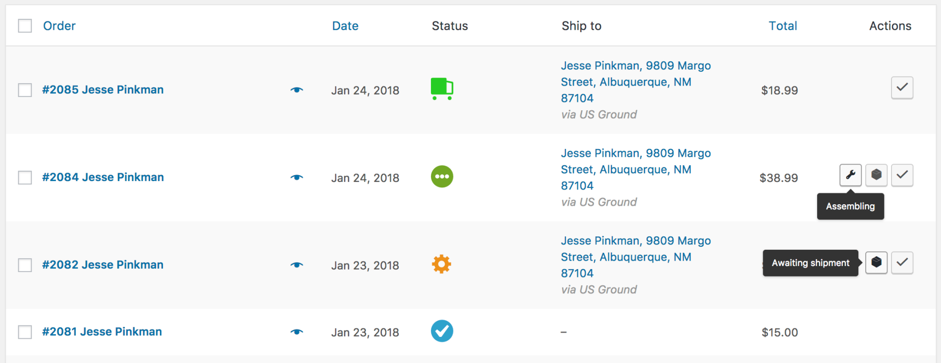 SkyVerge - Order Status Manager for WooCommerce