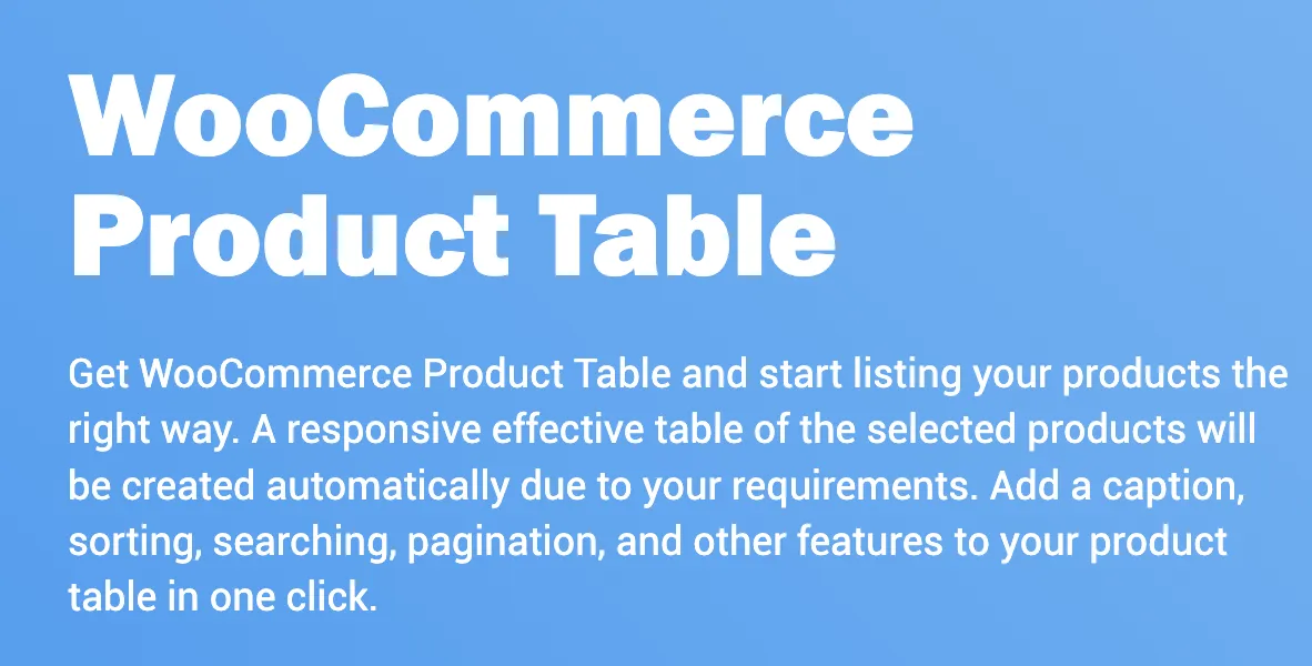 WooBeWoo WooCommerce Product Table Pro