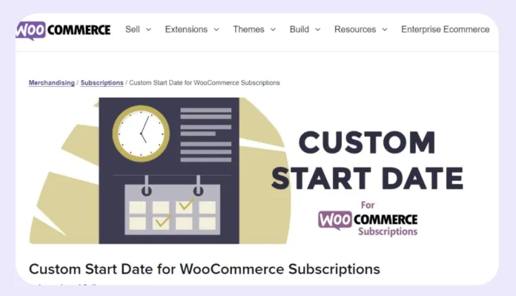 Custom Start Date for WooCommerce Subscriptions