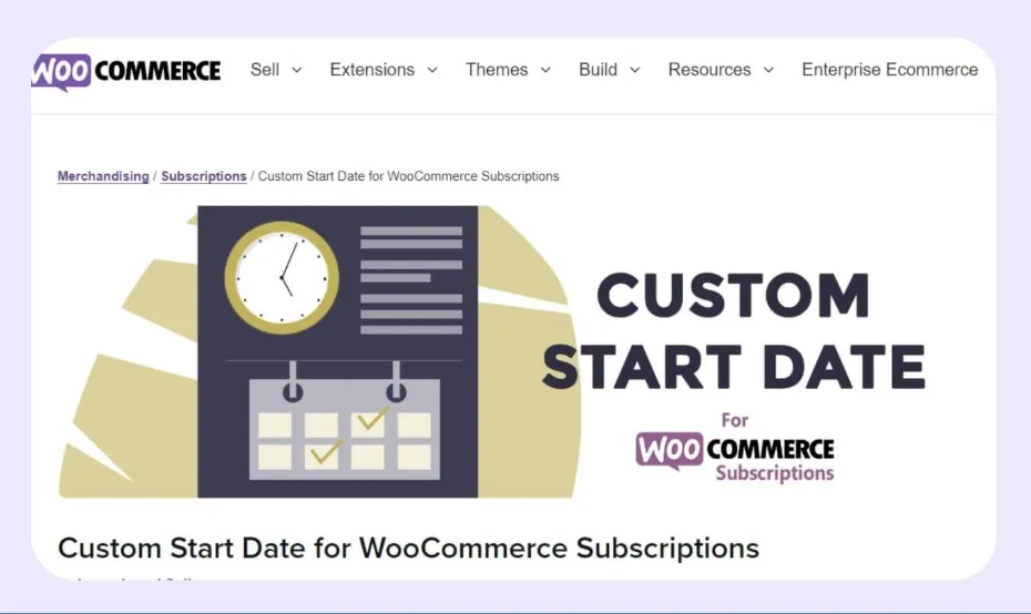 Custom Start Date for WooCommerce Subscriptions