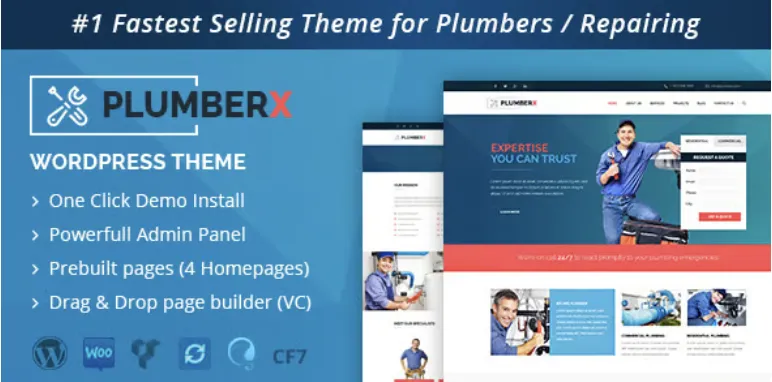 Plumber - Construction and Repairing WordPress Theme 2 Plumber