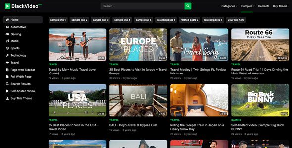 BlackVideo Pro - WordPress Theme