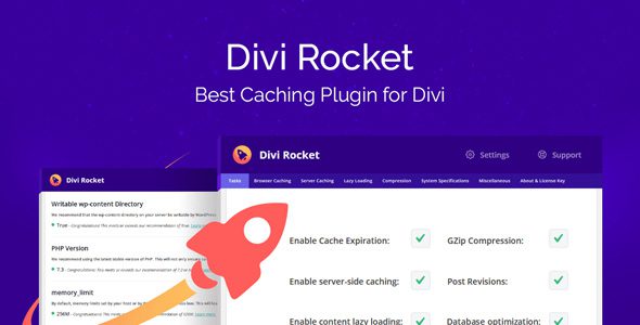 Divi Rocket Caching Plugin