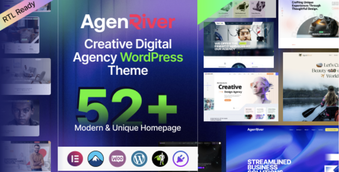 AgenRiver - Creative Digital Agency WordPress Theme