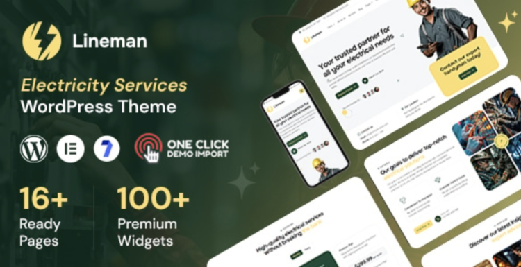 Lineman - Electricity Services WordPress Theme