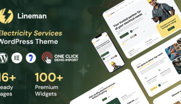 Lineman - Electricity Services WordPress Theme