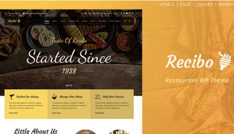 Recibo - Restaurant WordPress