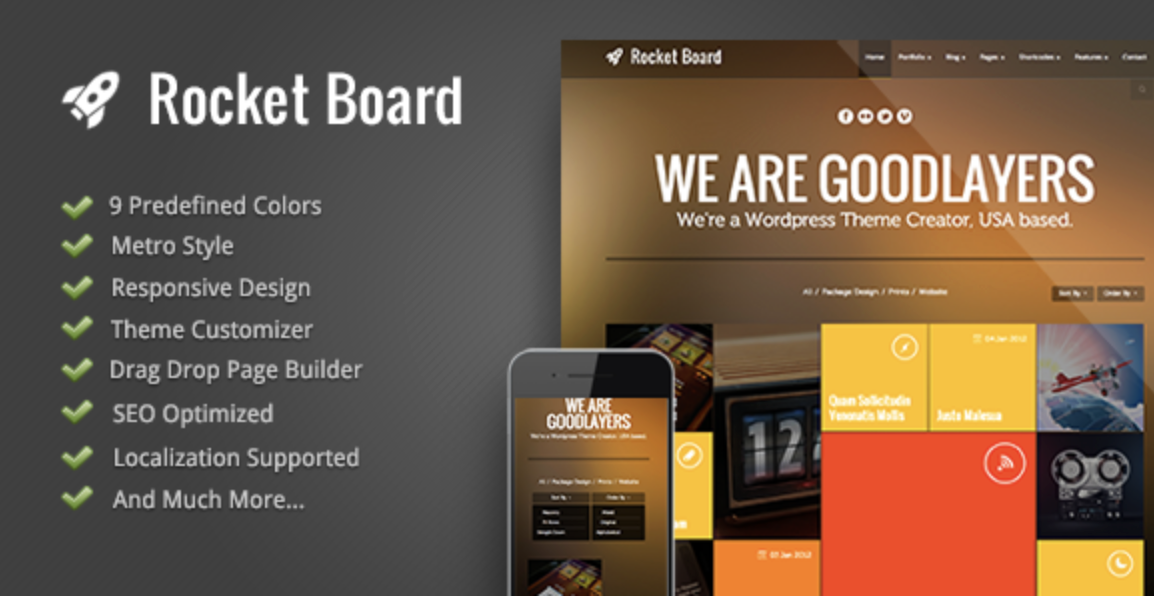 Rocket Board - Metro WordPress Theme