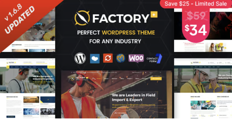 Factory Plus - Industry and Construction WordPress Theme