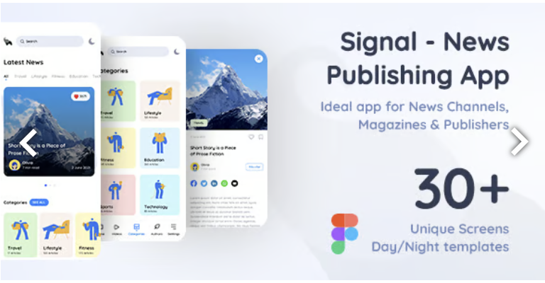 Signal | News Publishing App Figma Template