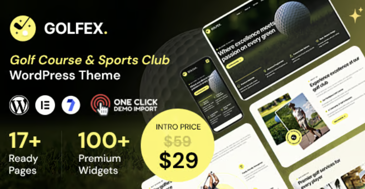Golfex - Golf Club Sport Elementor WordPress Theme