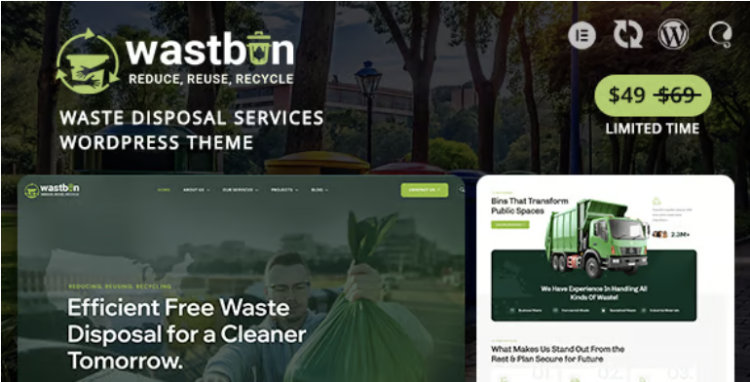 Wastbin - Waste Disposal & Recycling Services WordPress Theme