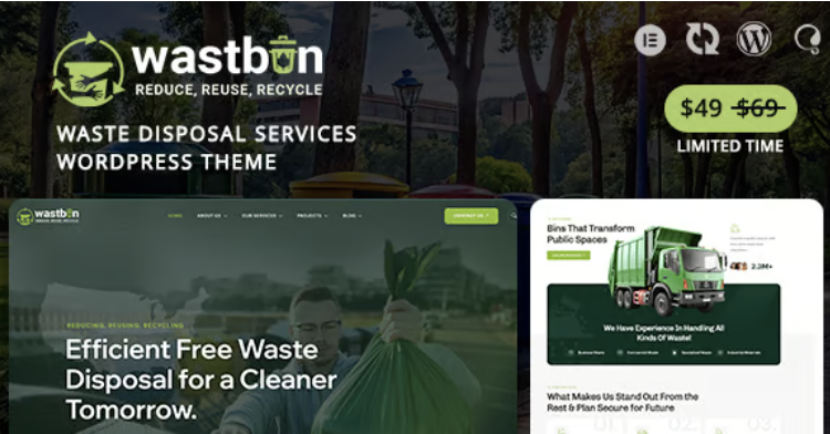 Wastbin - Waste Disposal & Recycling Services WordPress Theme