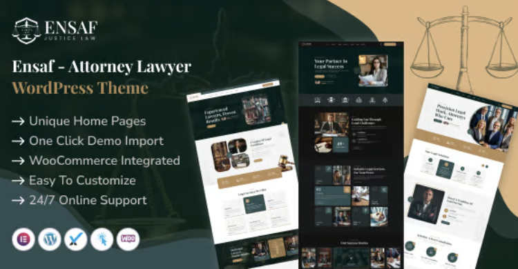 Ensaf - Attorney Lawyer WordPress Theme