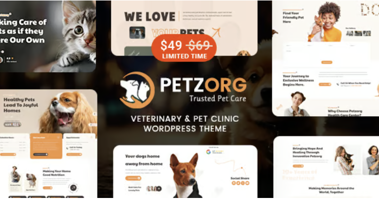 Petzorg - Veterinary & Pet Care Clinic WordPress Theme