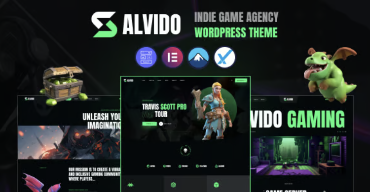 Alvido - Indie Game Agency WordPress Theme