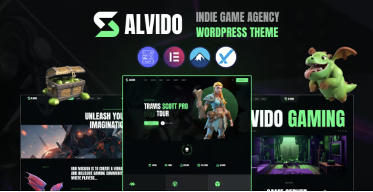 Alvido - Indie Game Agency WordPress Theme
