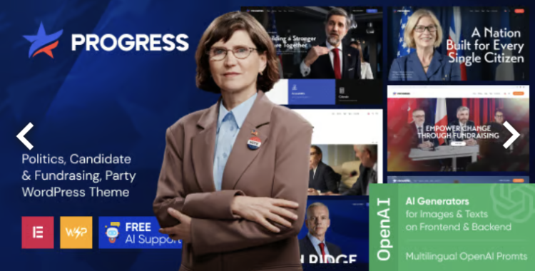 Progress - Politics, Candidate & Fundraising WordPress Theme