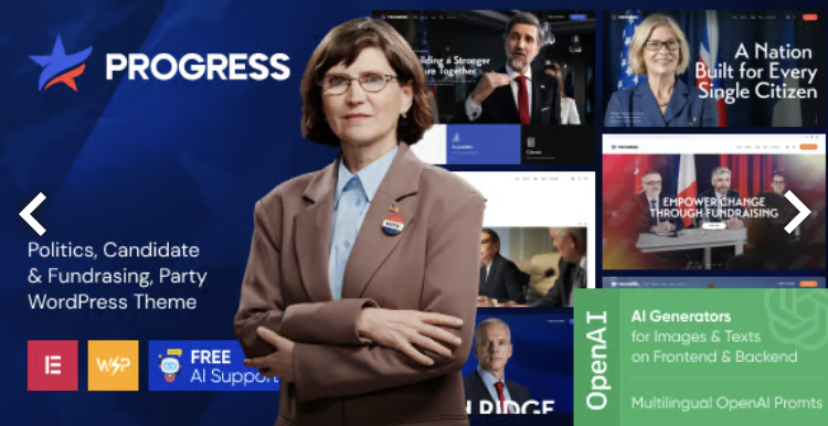 Progress - Politics, Candidate & Fundraising WordPress Theme