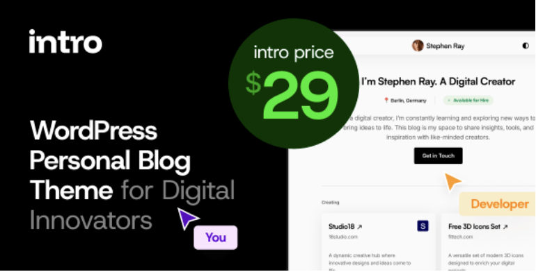 Intro - Personal Digital Blog WordPress Theme 2 Intro - Personal Digital Blog WordPress Theme