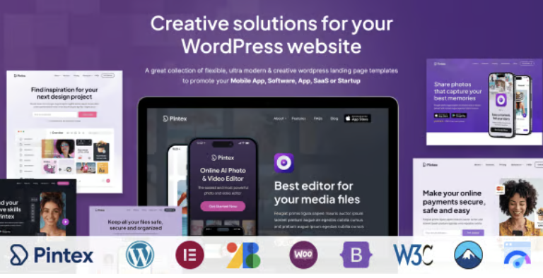Pintex - Multipurpose SAAS, App & Software Landing Pages WordPress Theme with Elementor 2 Pintex - Multipurpose SAAS, App & Software Landing Pages WordPress Theme with Elementor