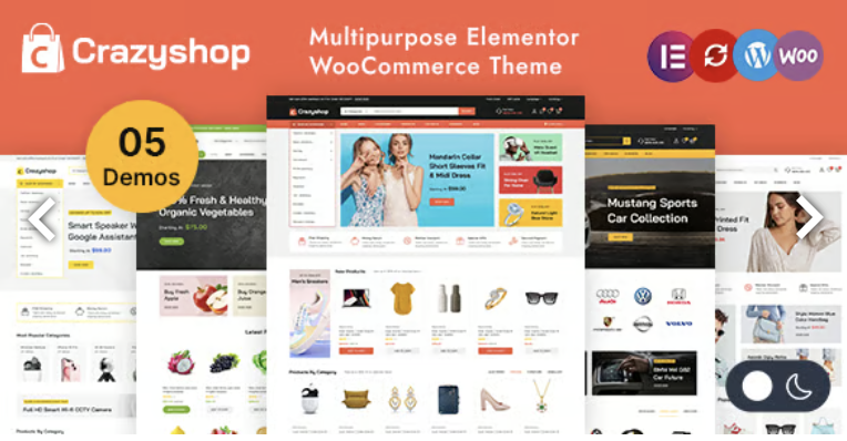 Crazyshop - Multipurpose Elementor WordPress WooCommerce Theme 2 Crazyshop - Multipurpose Elementor WordPress WooCommerce Theme