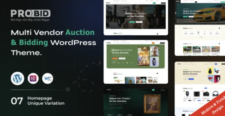 Probid - Multi Vendor Auctions WooCommerce WordPress Theme