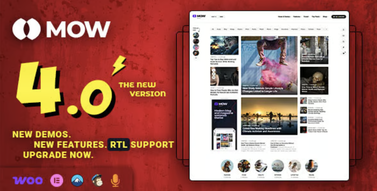 Mow - Elementor Blog & Magazine WordPress Theme
