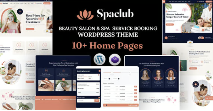 Spaclub - Beauty Salon & Spa Service Booking WordPress Theme