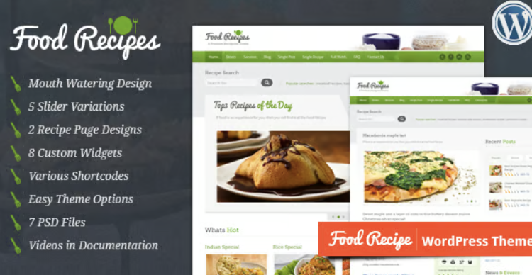 Food Recipes - WordPress Theme