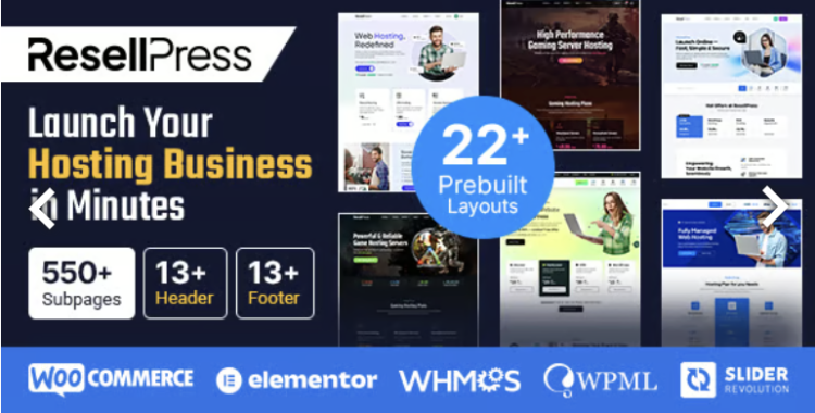 ResellPress – Web Hosting & WHMCS WordPress Theme for Resellers