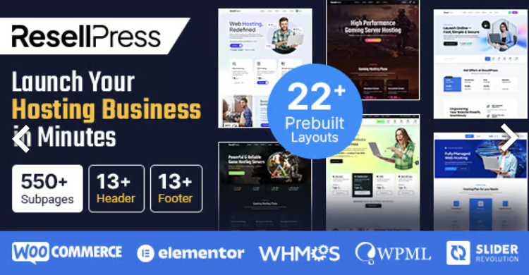 ResellPress – Web Hosting & WHMCS WordPress Theme for Resellers
