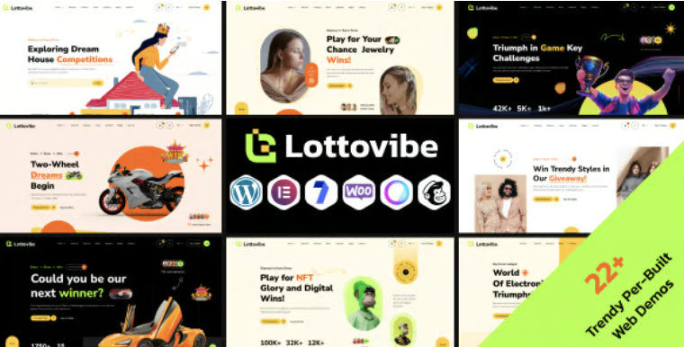 Lottovibe - Online Lotto & Lottery Giveaways WordPress Theme
