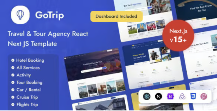 GoTrip - Travel & Tour Agency React NextJs Template