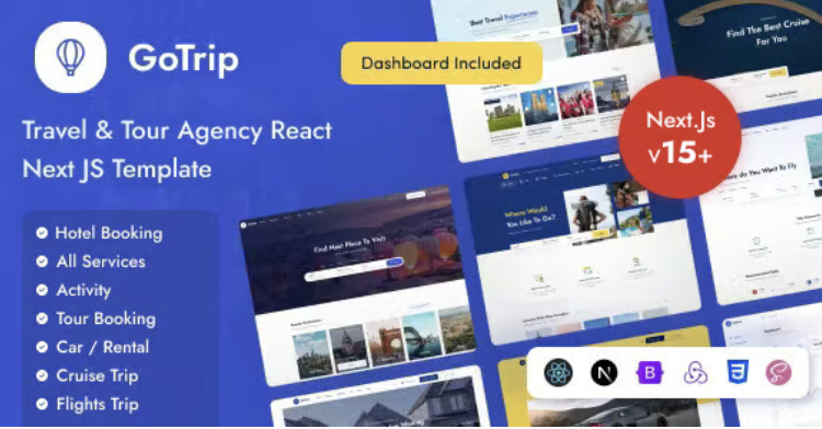GoTrip - Travel & Tour Agency React NextJs Template