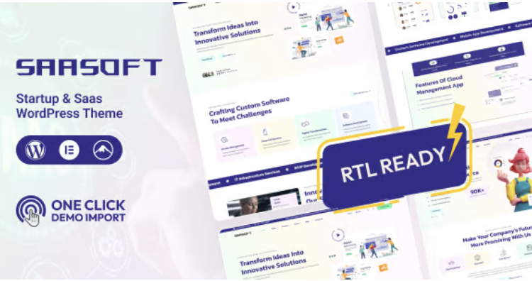 SaaSoft - Startup SaaS, Software WordPress Theme
