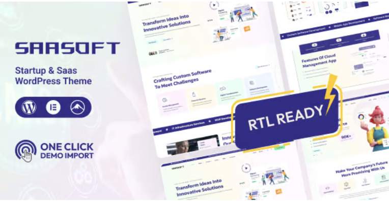 SaaSoft - Startup SaaS, Software WordPress Theme