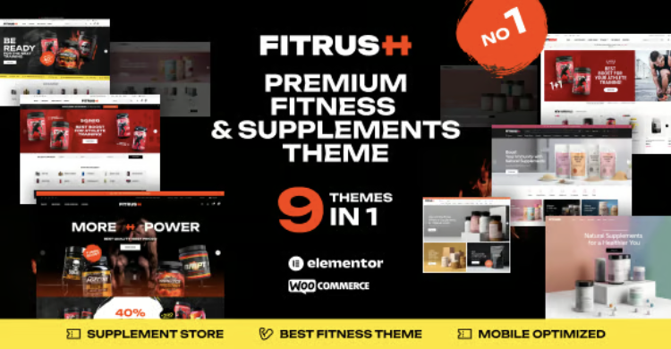 Fitrush - Fitness and Health Supplements WordPress Theme