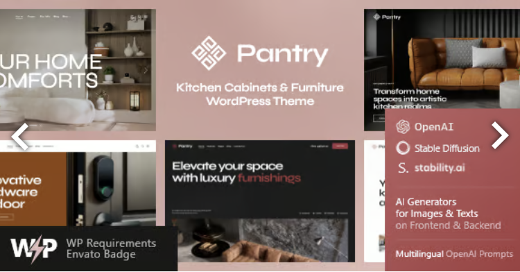 Pantry — Kitchen Cabinets & Furniture WordPress Theme