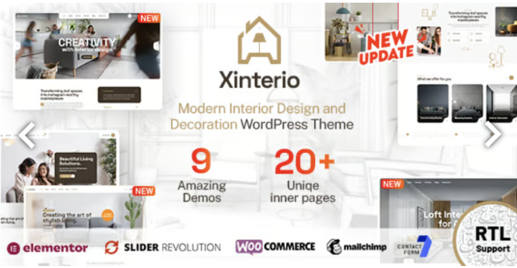 Xinterio - Interior Design WordPress Theme + RTL