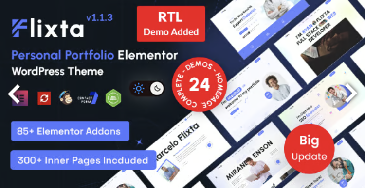 Flixta - Personal Portfolio WordPress Theme