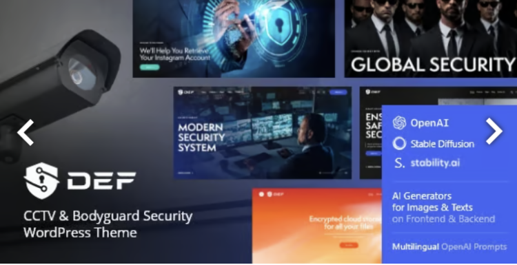 Def — CCTV Camera & Bodyguard Security WordPress Theme