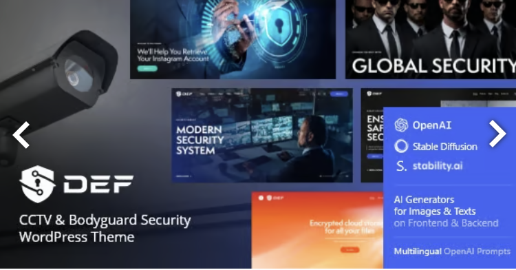 Def — CCTV Camera & Bodyguard Security WordPress Theme