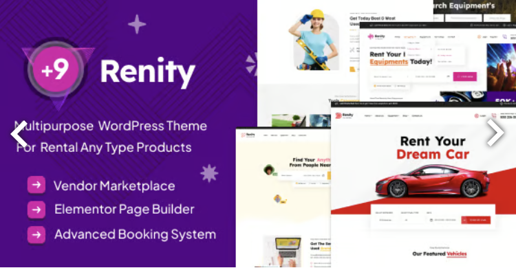 Renity - Multipurpose Rental WordPress Theme