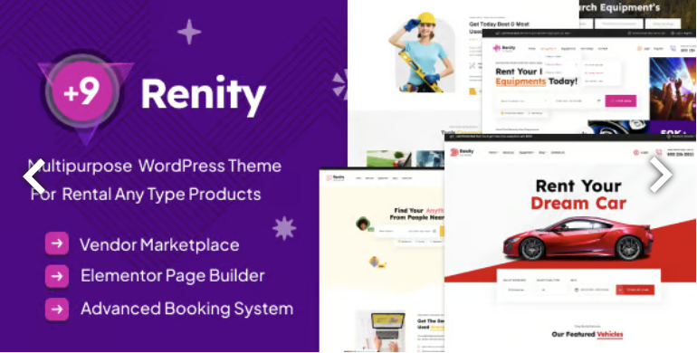 Renity - Multipurpose Rental WordPress Theme