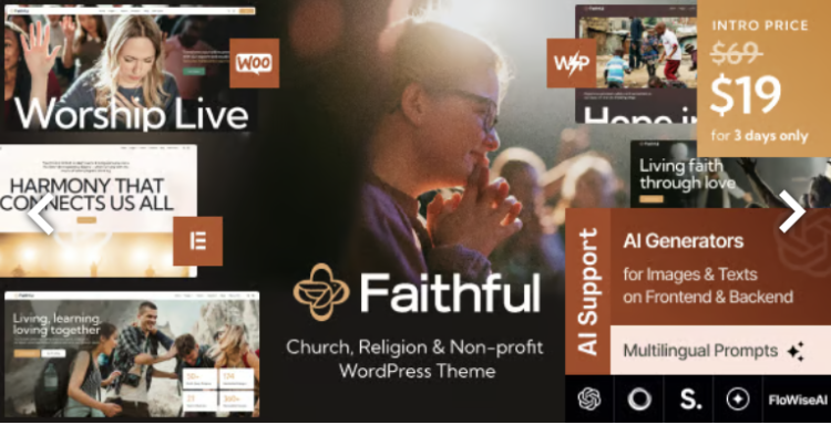 Faithful - Church & Religion Non-profit WordPress Theme